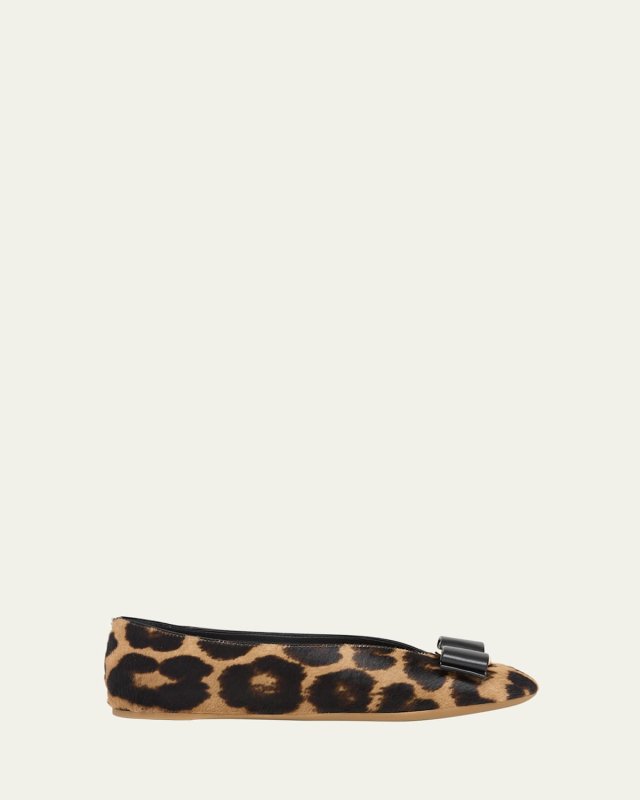 Vanna Leopard Bow Ballerina Flats